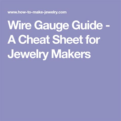 Wire Gauge Guide A Cheat Sheet for Jewelry Makers